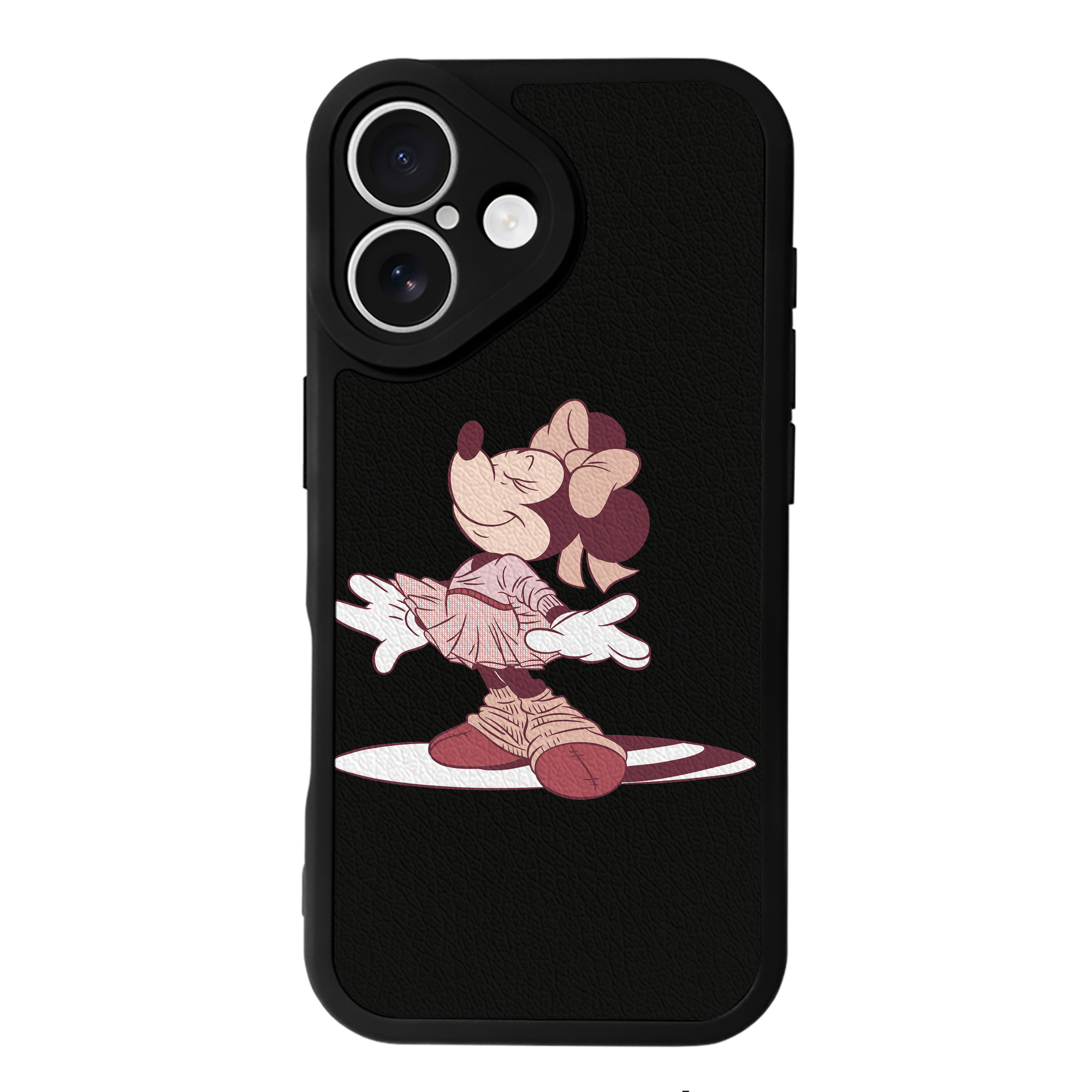 （画像用） ミッキーマウス Mickey Mouse 【iPhone 16シリーズ対応】シリコンスマホケース（レザー調） 材質：シリコン